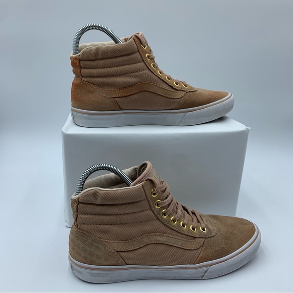 Vans Off The Wall Trainers High Top Peach Pink Skate Casual Sneakers EU39 UK 6 - Picture 3 of 9